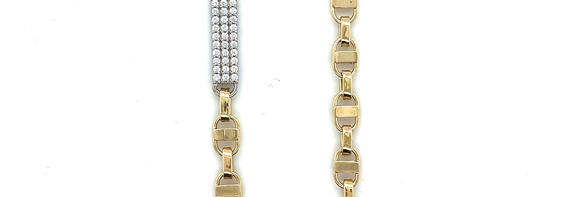 Kingsley schakel met met ruiten  en zirkonia stenen