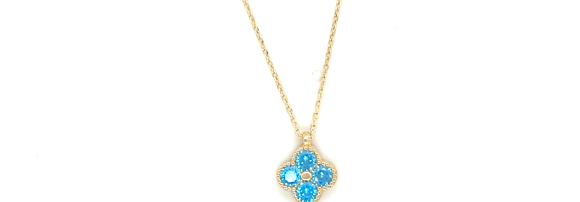 Ketting met gekleurde zirkonia in bloem zetting diverse varianten
