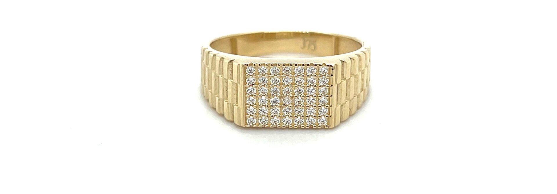 Ring roleksschakel met zirkonia zegel