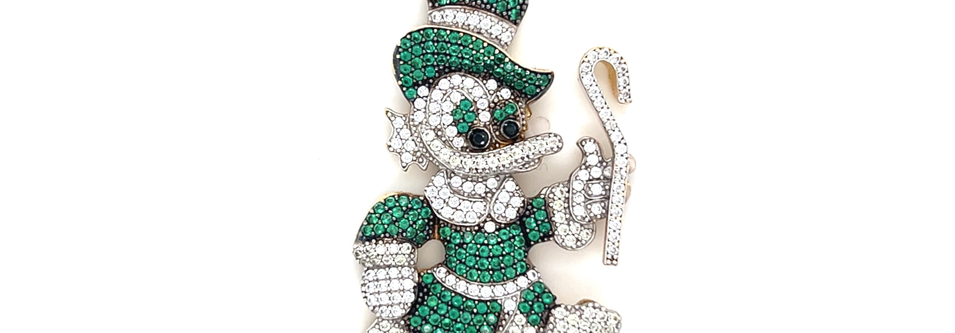 Hanger Dagobert met groene en witte zirkonia's