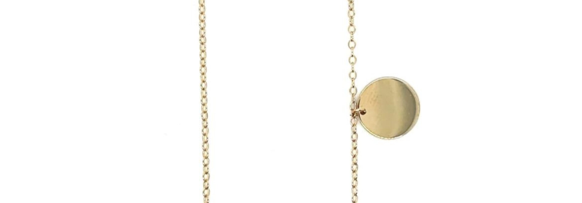 Ketting subtiele ankerchain met vaste ronde plaatjes
