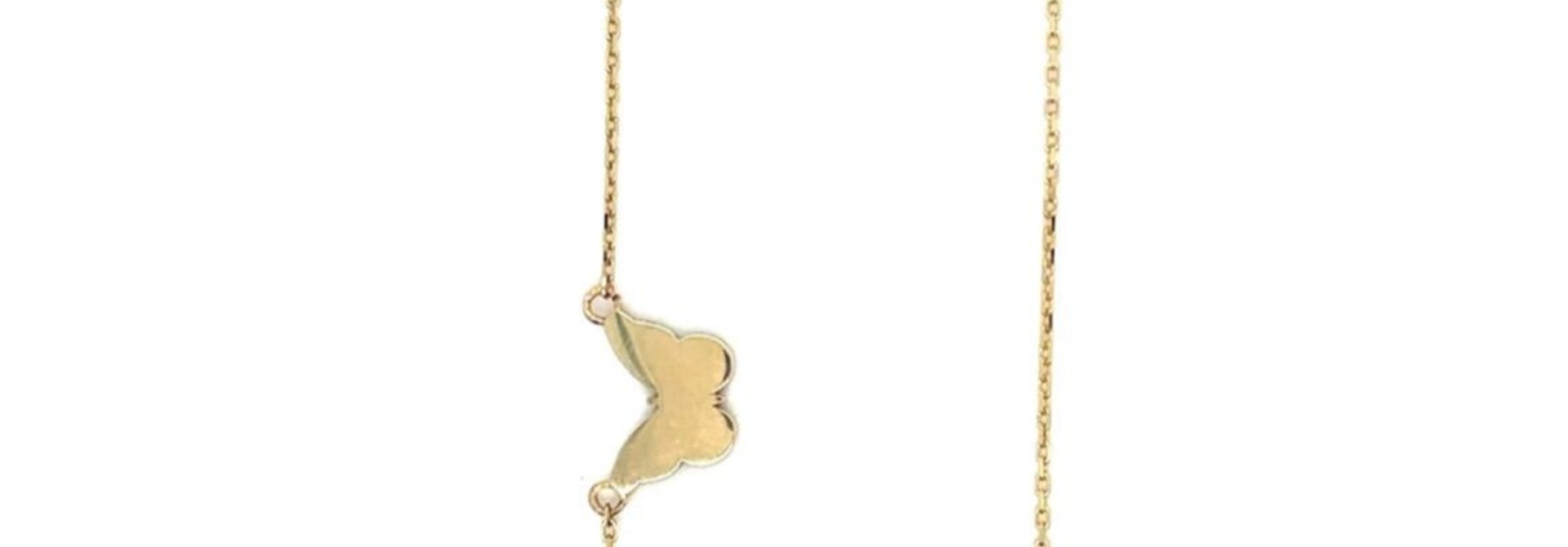 Ketting subtiele ankerchain met vaste hanger vlinder
