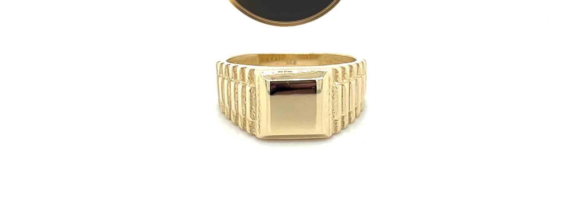 Ring met kleine zegel en roleksscheen clean