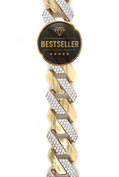 "Cuban" armband half stenen 1.4 mm
