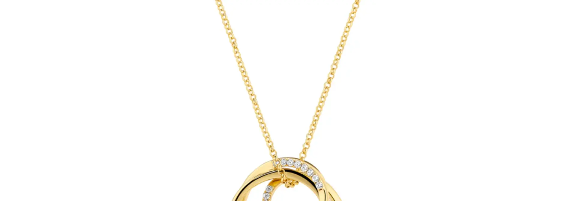 Ketting Sif Jakobs Spirale model met zirkonia's gold-plated