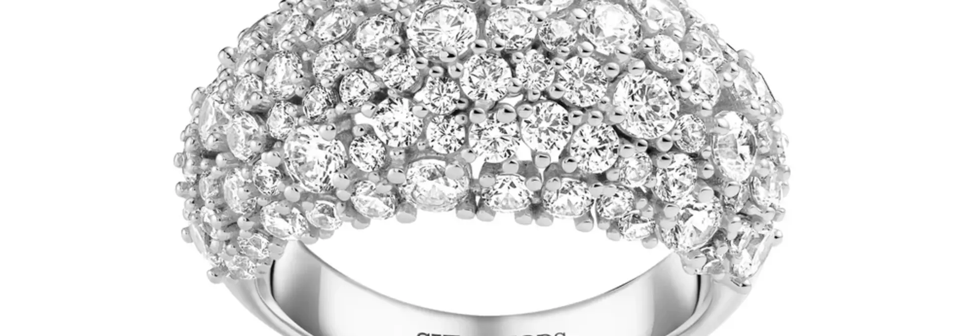 Ring Sif Jakobs Cristallo grande model met zirkonia's