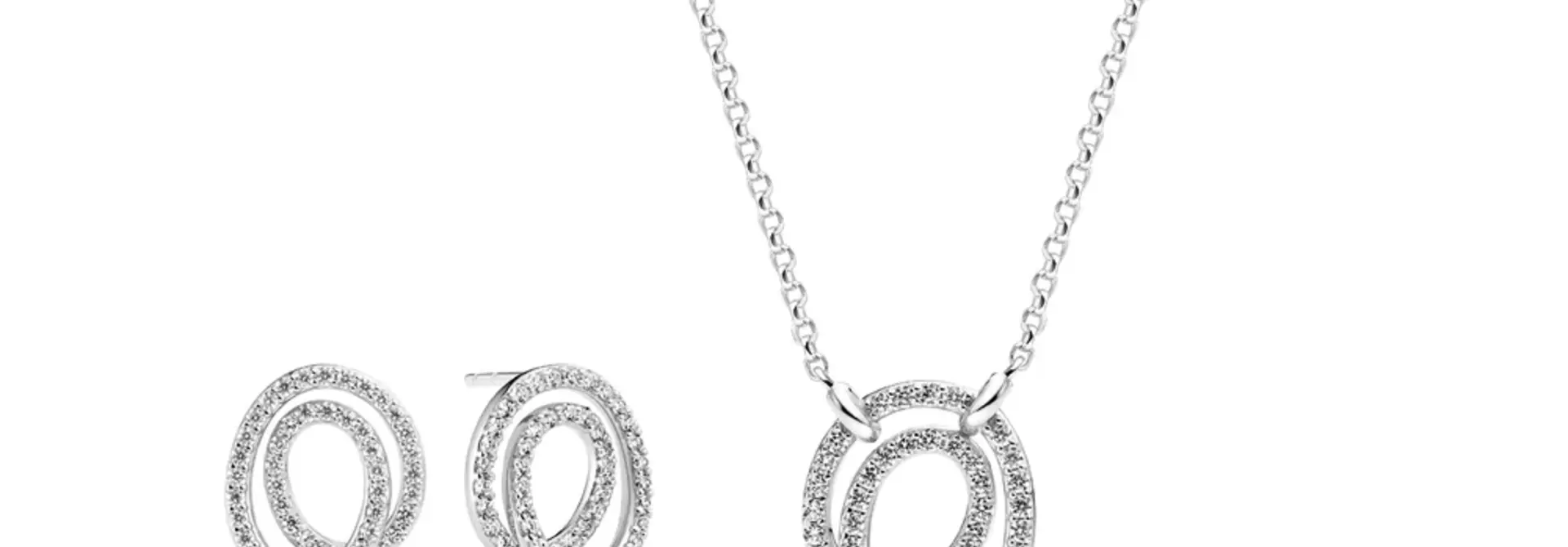 Set ketting en oorbellen Sif Jakobs Spirale model met zirkonia's