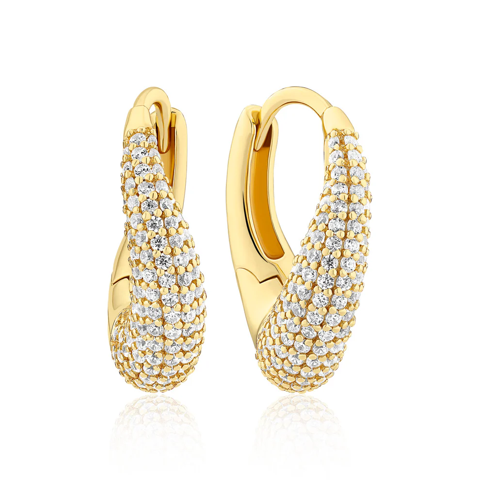 Oorbellen Sif Jakobs Glorenza Piccolo model zilver gold-plated met zirkonia's-1