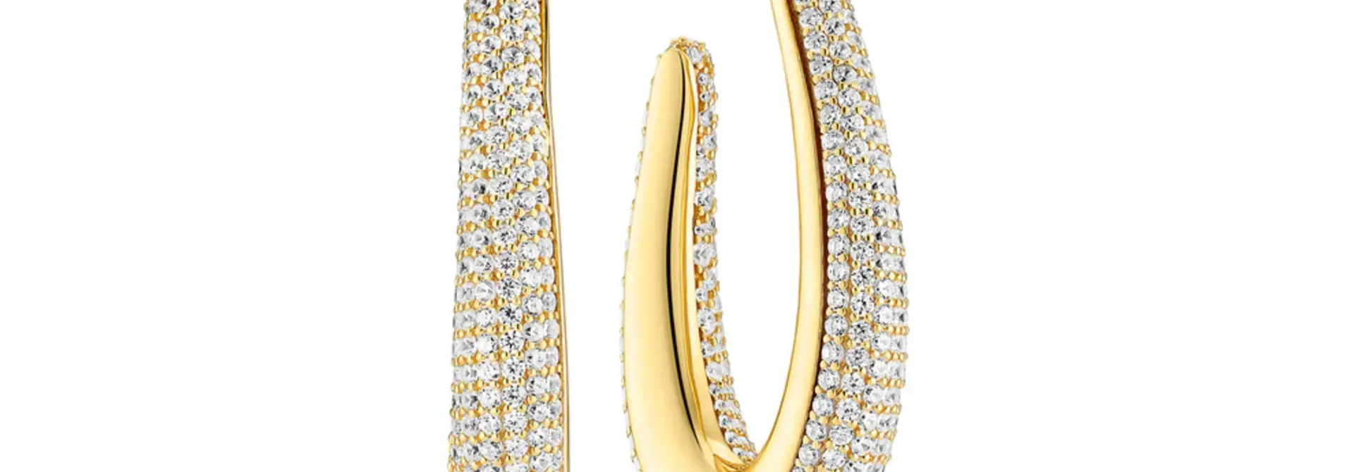 Oorbellen Sif Jakobs Goccia Medio model zilver gold-plated met zirkonia's