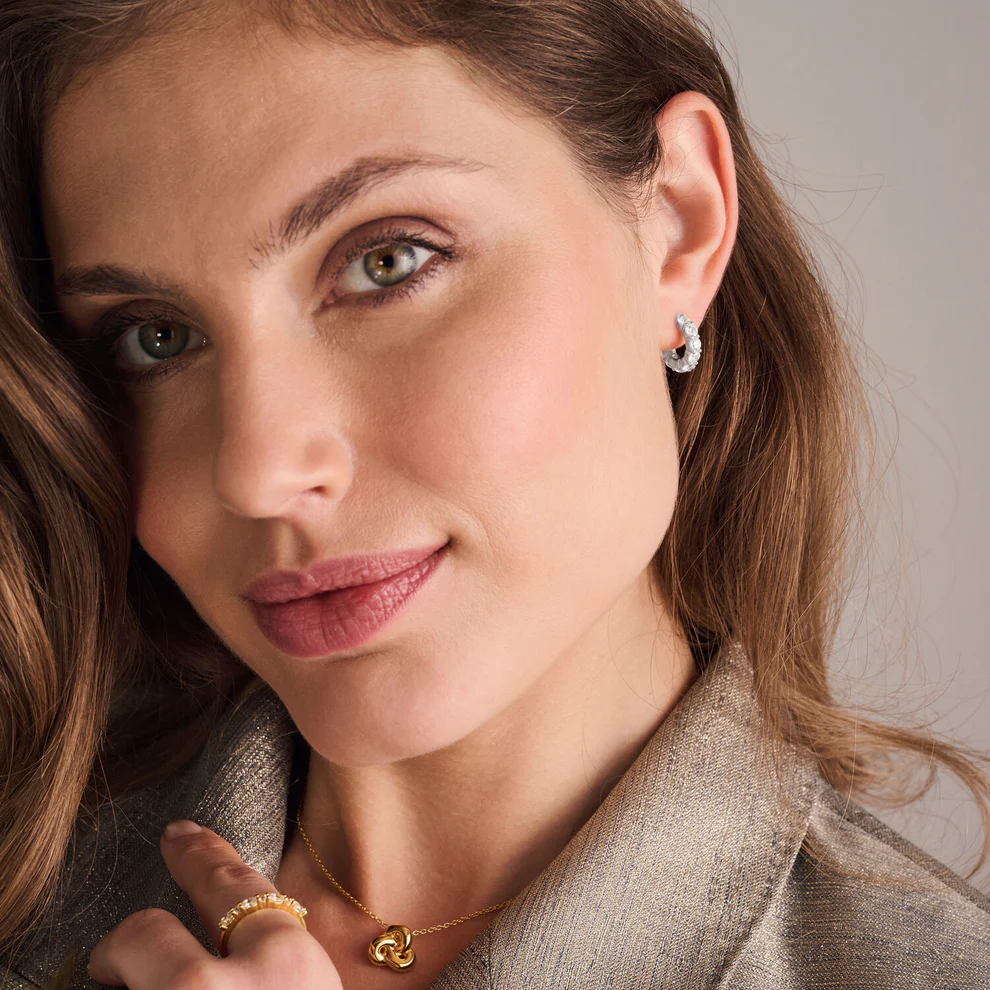 Oorbellen Sif Jakobs Belluno model zilver gold-plated met zirkonia’s-3