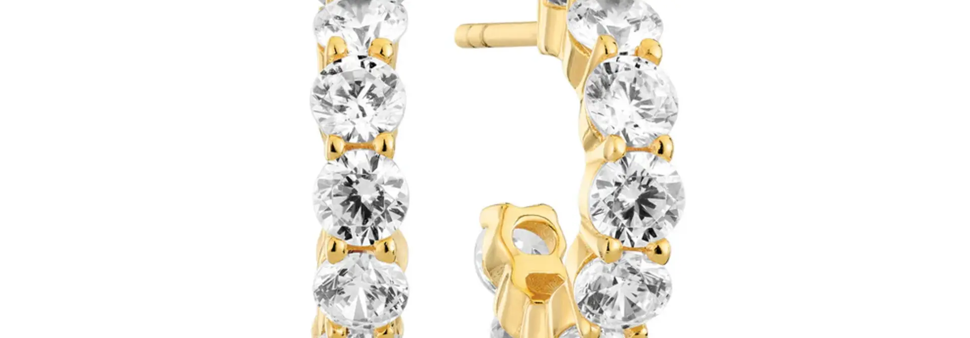 Oorbellen Sif Jakobs Belluno model zilver gold-plated met zirkonia’s