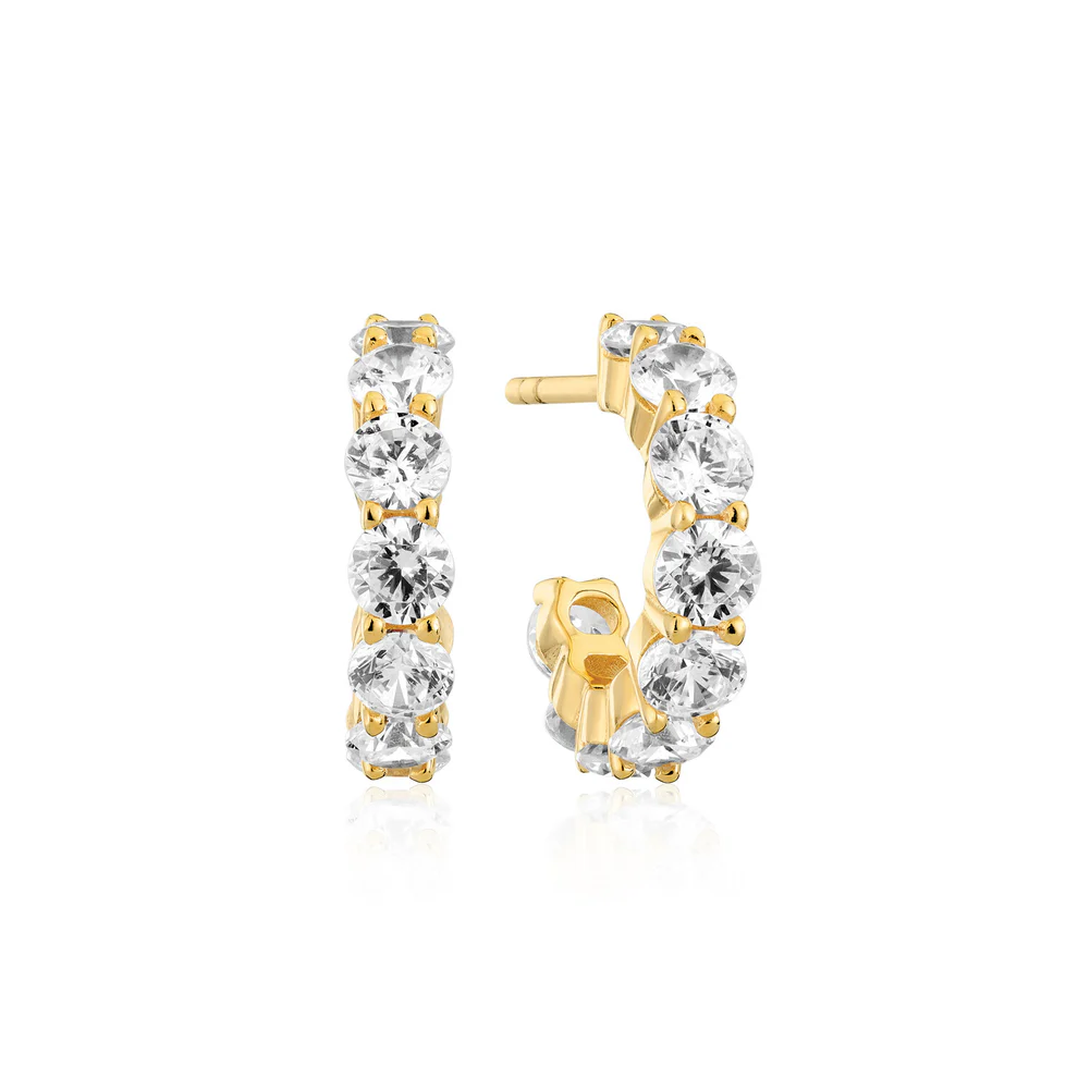 Oorbellen Sif Jakobs Belluno model zilver gold-plated met zirkonia’s-1