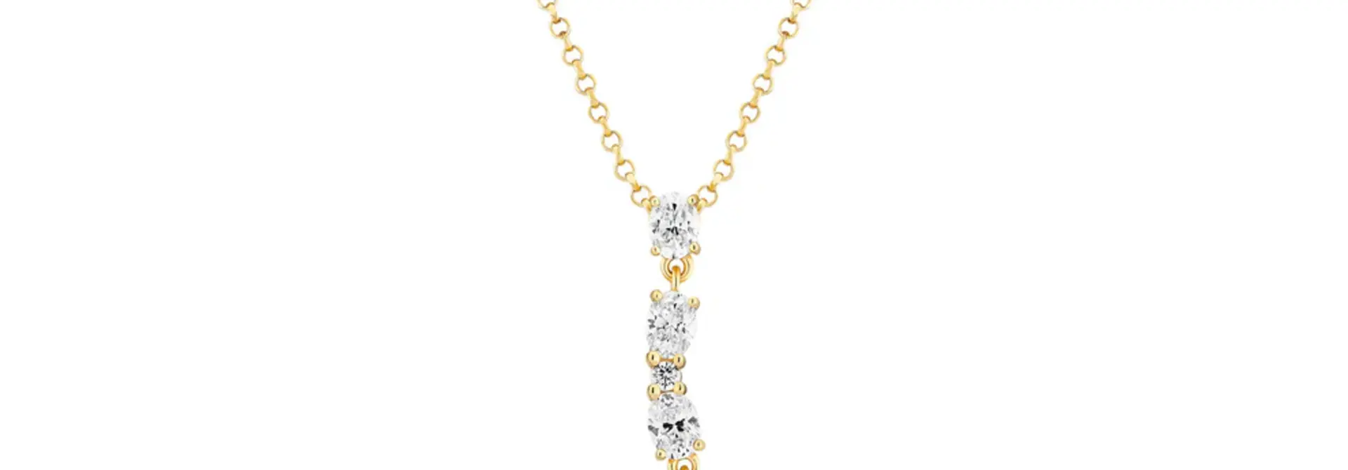 Ketting Sif Jakobs Ellera Ovale Lungo model zilver gold-plated met zirkonia’s