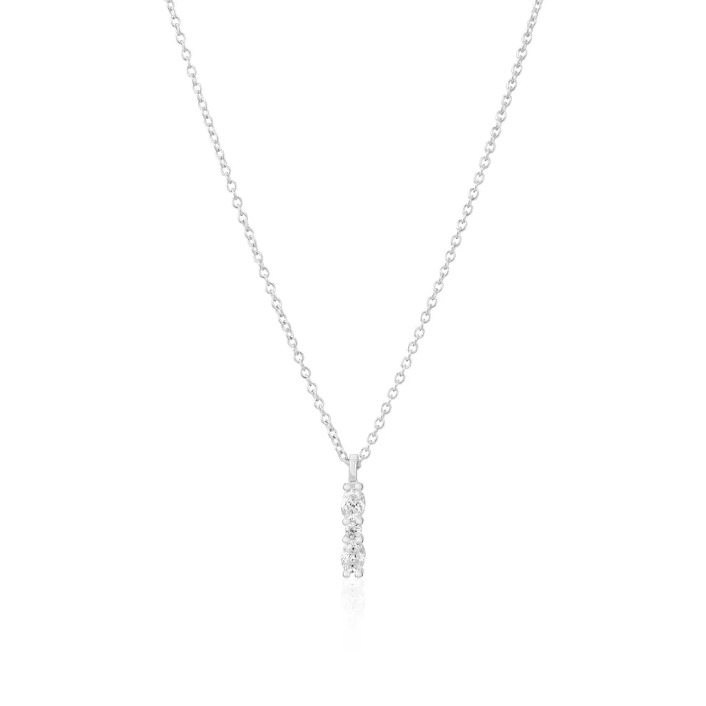 Ketting Sif Jakobs Ellera Ovale Piccolo model zilver met zirkonia’s-1