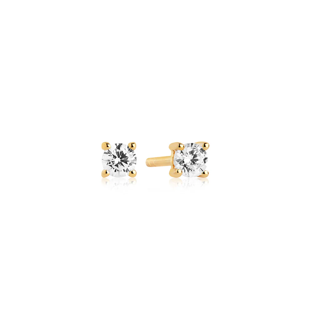 Oorbellen Sif Jakobs Princess Piccolo model zilver gold-plated met zirkonia’s-1
