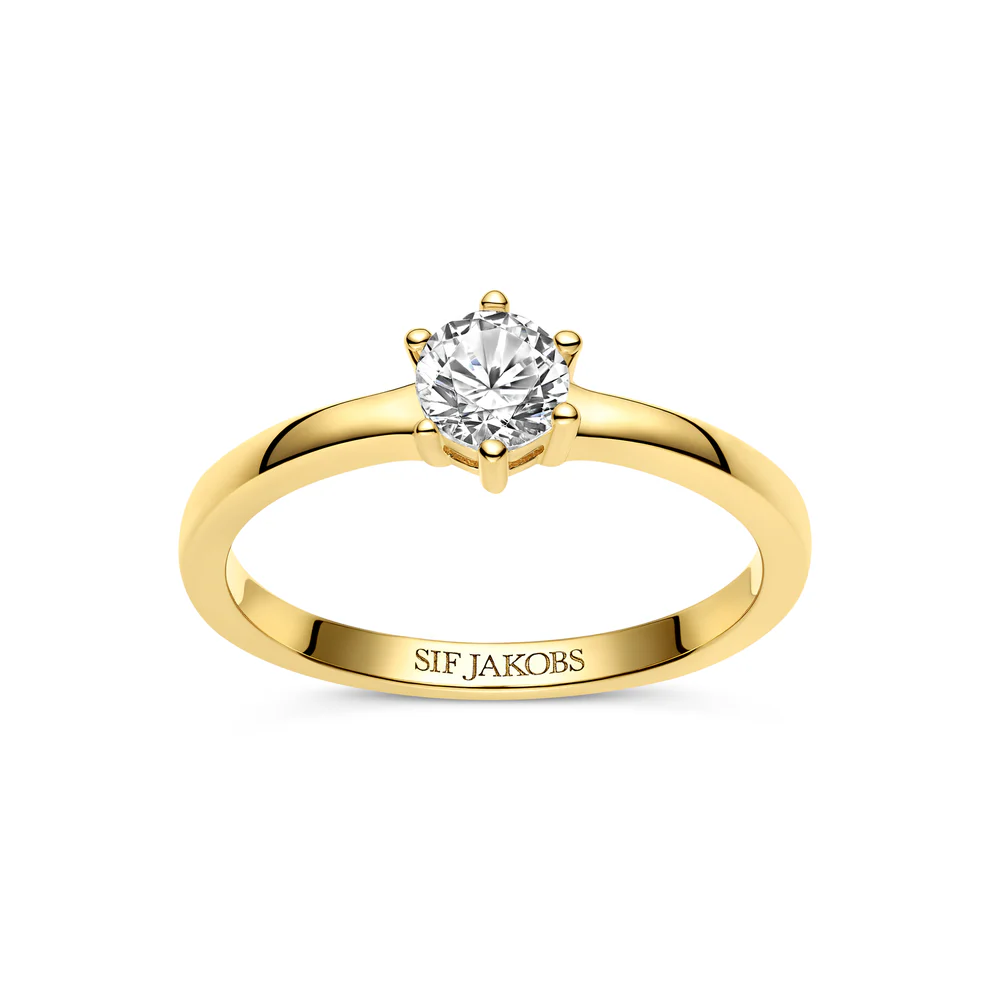 Ring Sif Jakobs Ellera uno pianura model zilver en zilver gold-plated met zirkonia’s-3