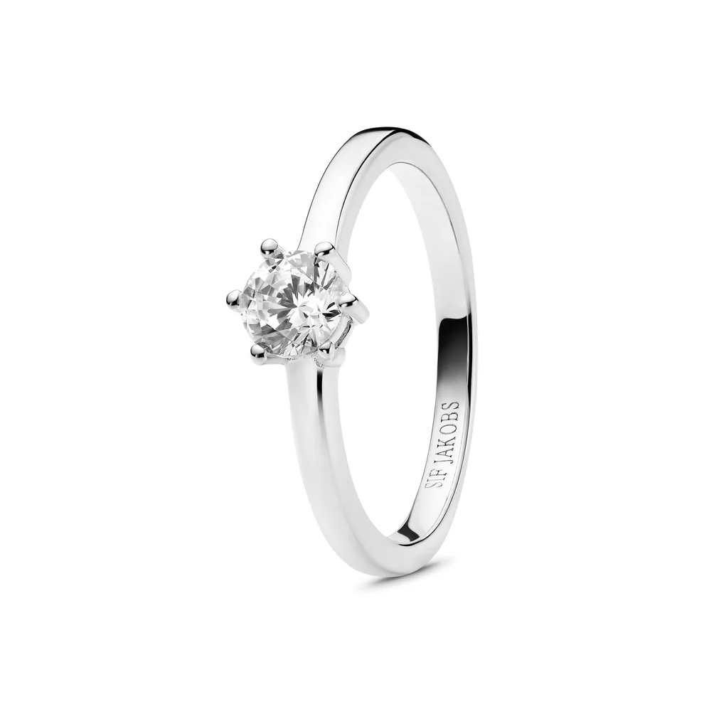Ring Sif Jakobs Ellera uno pianura model zilver en zilver gold-plated met zirkonia’s-4