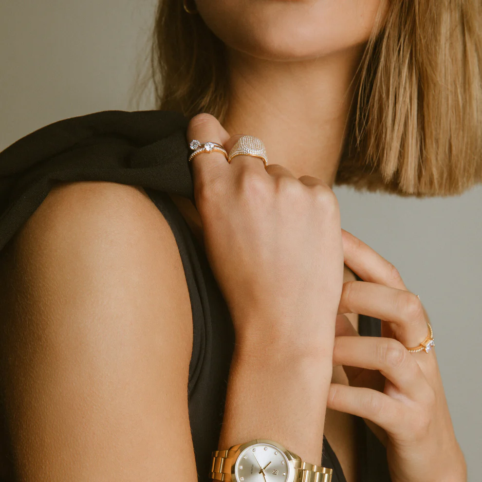 Ring Sif Jakobs Ellera uno pianura model zilver en zilver gold-plated met zirkonia’s-5