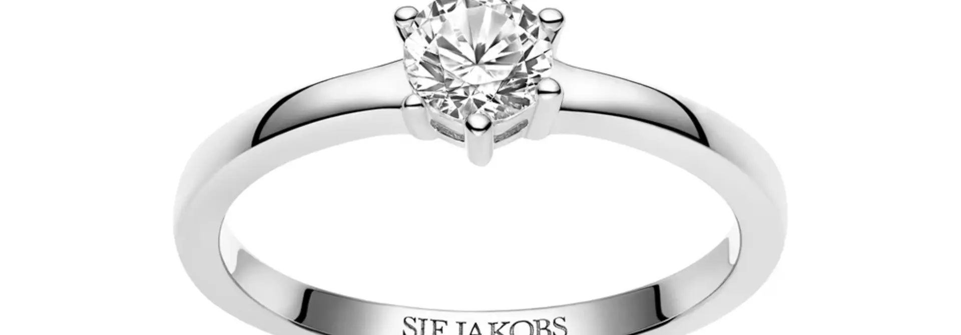 Ring Sif Jakobs Ellera uno pianura model zilver en zilver gold-plated met zirkonia’s