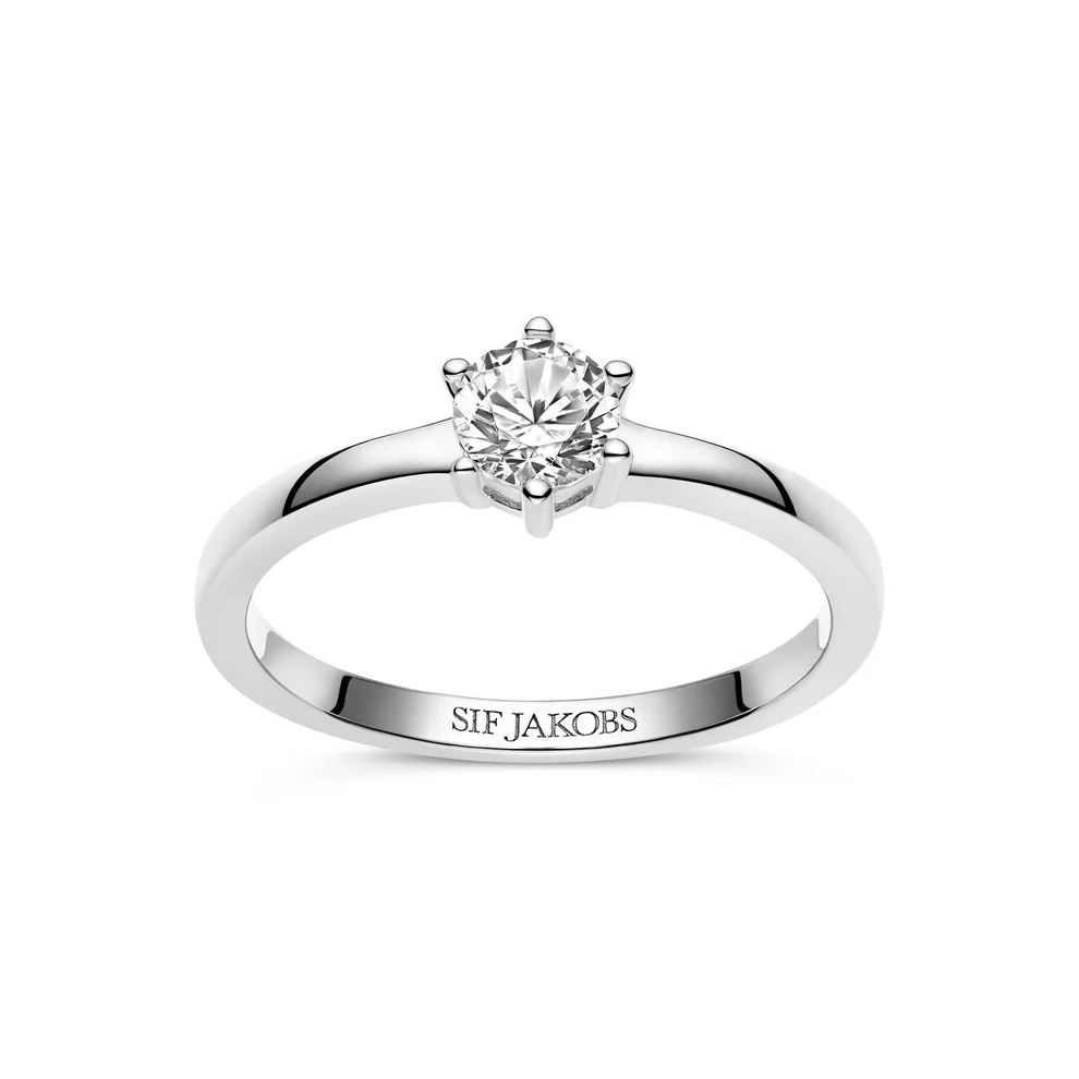 Ring Sif Jakobs Ellera uno pianura model zilver en zilver gold-plated met zirkonia’s-1
