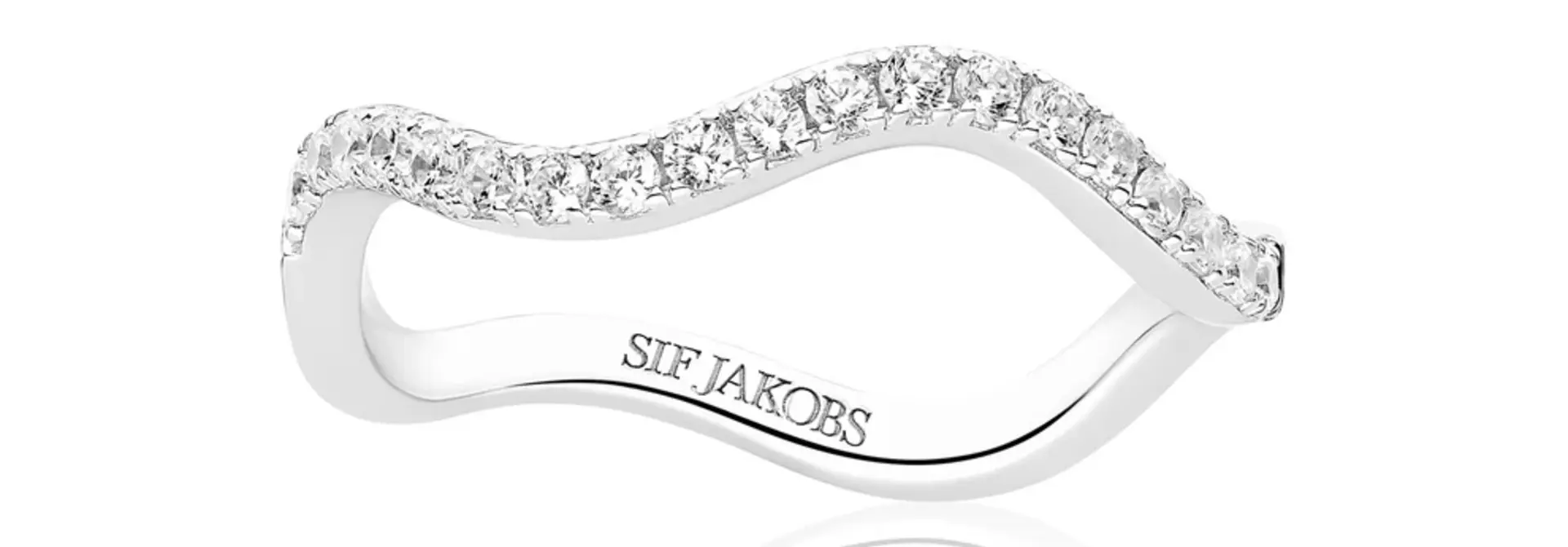 Ring Sif Jakobs Ellera Waves model zilver en zilver gold-plated met zirkonia’s