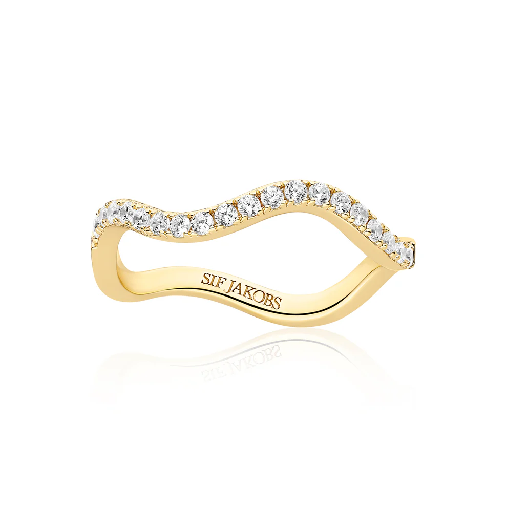 Ring Sif Jakobs Ellera Waves model zilver en zilver gold-plated met zirkonia’s-3