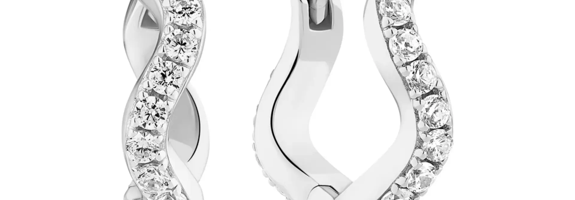 Oorbellen Sif Jakobs Ellera Waves model zilver en zilver gold-plated met zirkonia’s