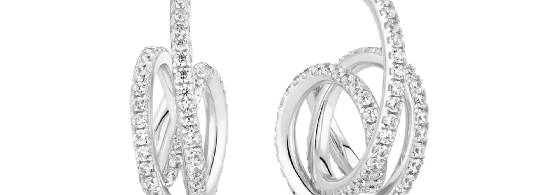 Oorbellen Sif Jakobs Spirale model zilver en gold-plated met zirkonia’s