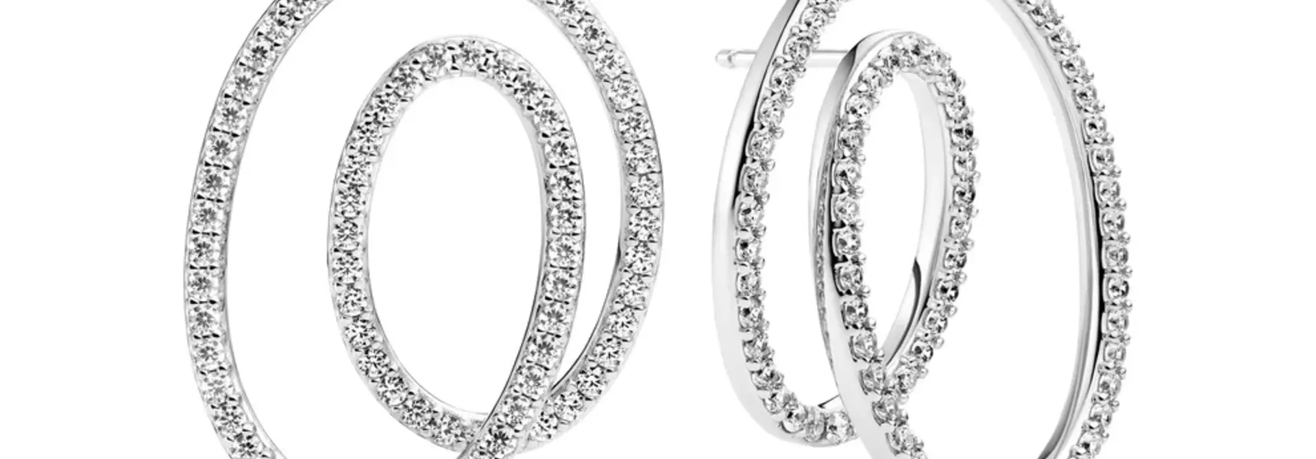 Oorbellen Sif Jakobs Spirale Due Grande model zilver met zirkonia’s