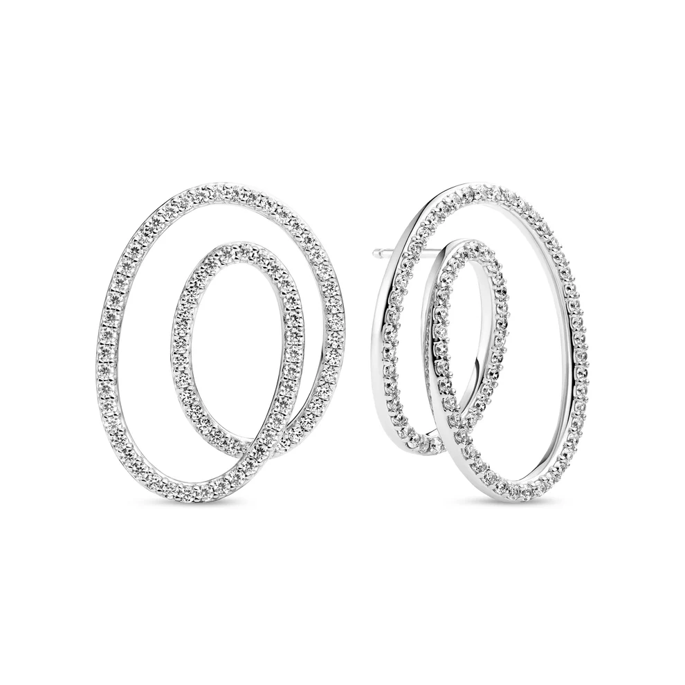 Oorbellen Sif Jakobs Spirale Due Grande model zilver met zirkonia’s-1