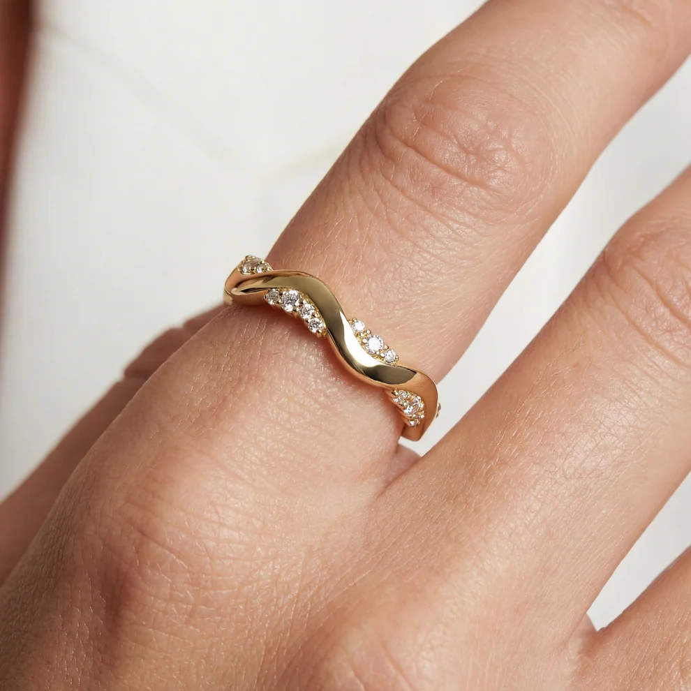 Ring Sif Jakobs Ellera Waves Altro model zilver & zilver gold-plated met zirkonia’s-4