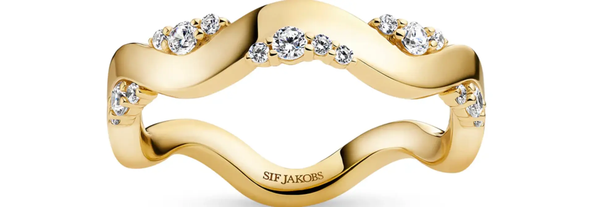 Ring Sif Jakobs Ellera Waves Altro model zilver & zilver gold-plated met zirkonia’s
