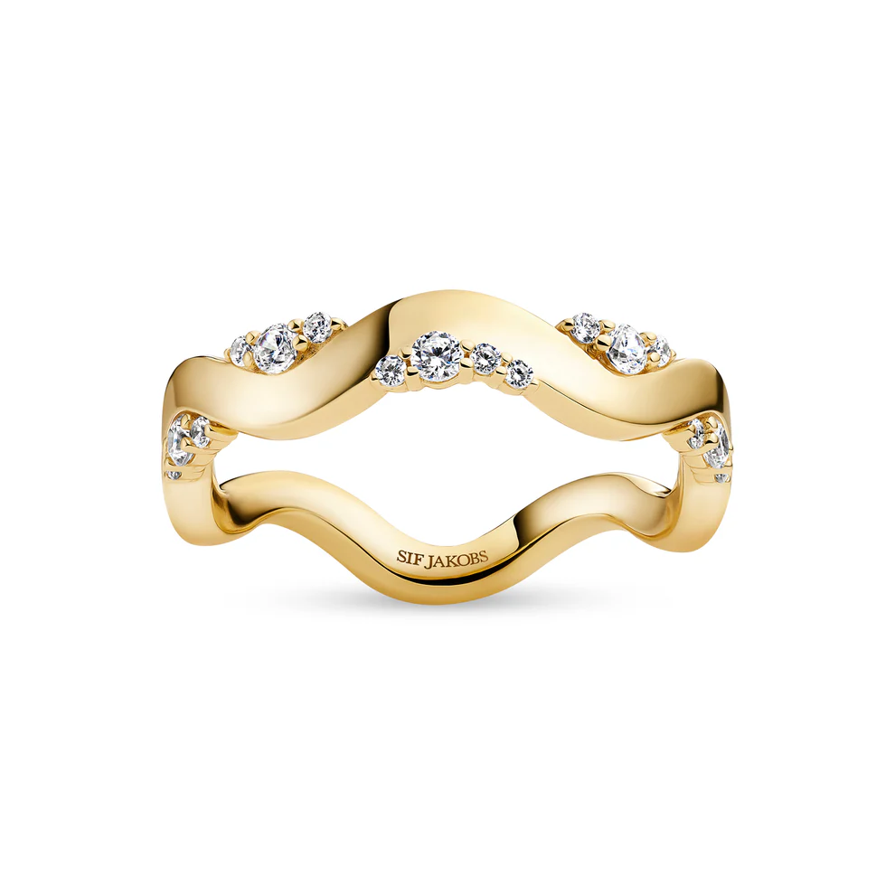 Ring Sif Jakobs Ellera Waves Altro model zilver & zilver gold-plated met zirkonia’s-1