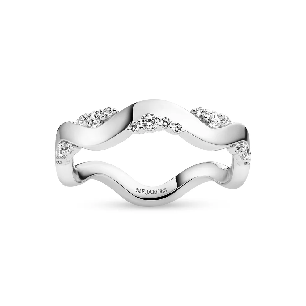 Ring Sif Jakobs Ellera Waves Altro model zilver & zilver gold-plated met zirkonia’s-2