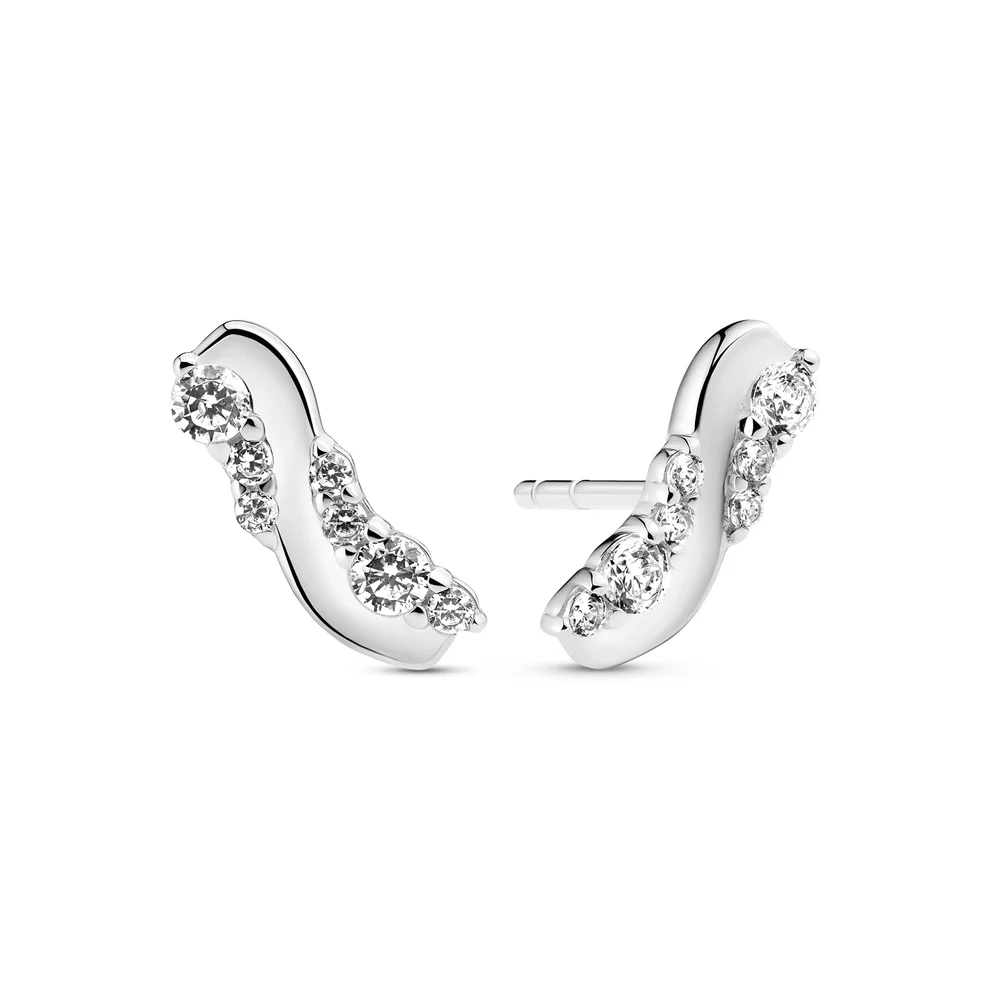 Oorbellen Sif Jakobs Ellera Waves Altro model zilver & zilver gold-plated met zirkonia’s-2