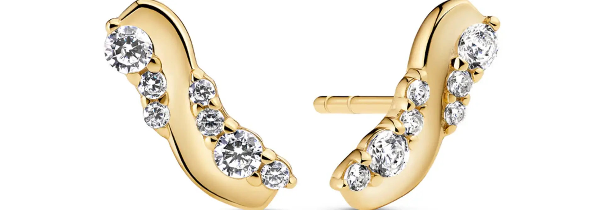 Oorbellen Sif Jakobs Ellera Waves Altro model zilver & zilver gold-plated met zirkonia’s
