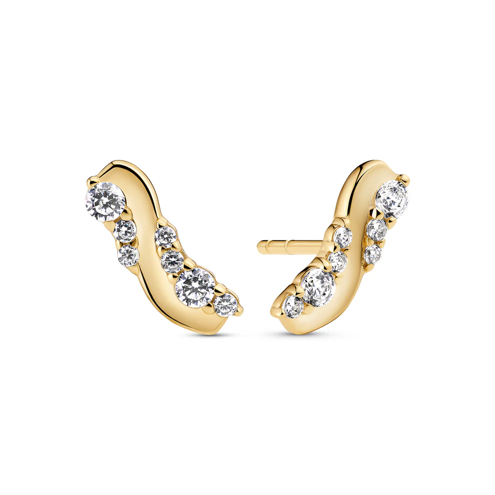 Oorbellen Sif Jakobs Ellera Waves Altro model zilver & zilver gold-plated met zirkonia’s-1