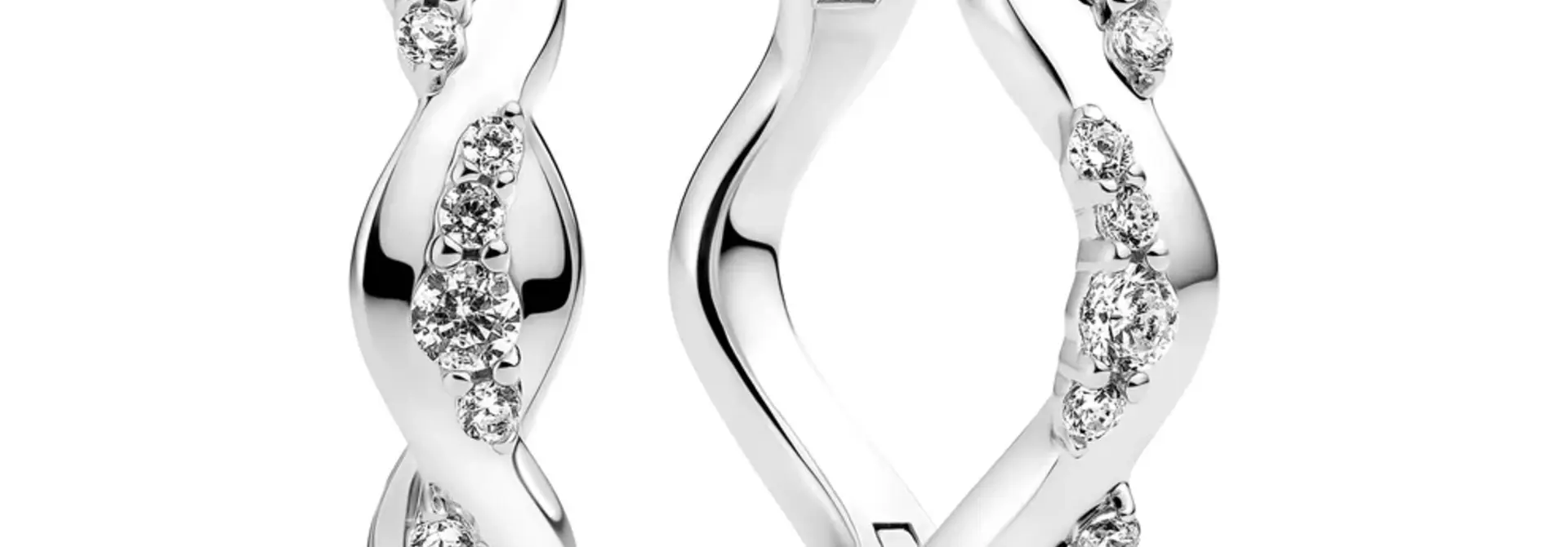 Oorbellen Sif Jakobs Ellera Waves Altro Creolo model zilver & zilver gold-plated met zirconia’s