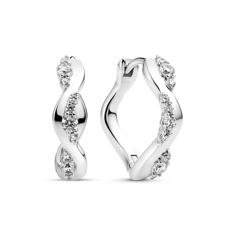 Oorbellen Sif Jakobs Ellera Waves Altro Creolo model zilver & zilver gold-plated met zirconia’s-2