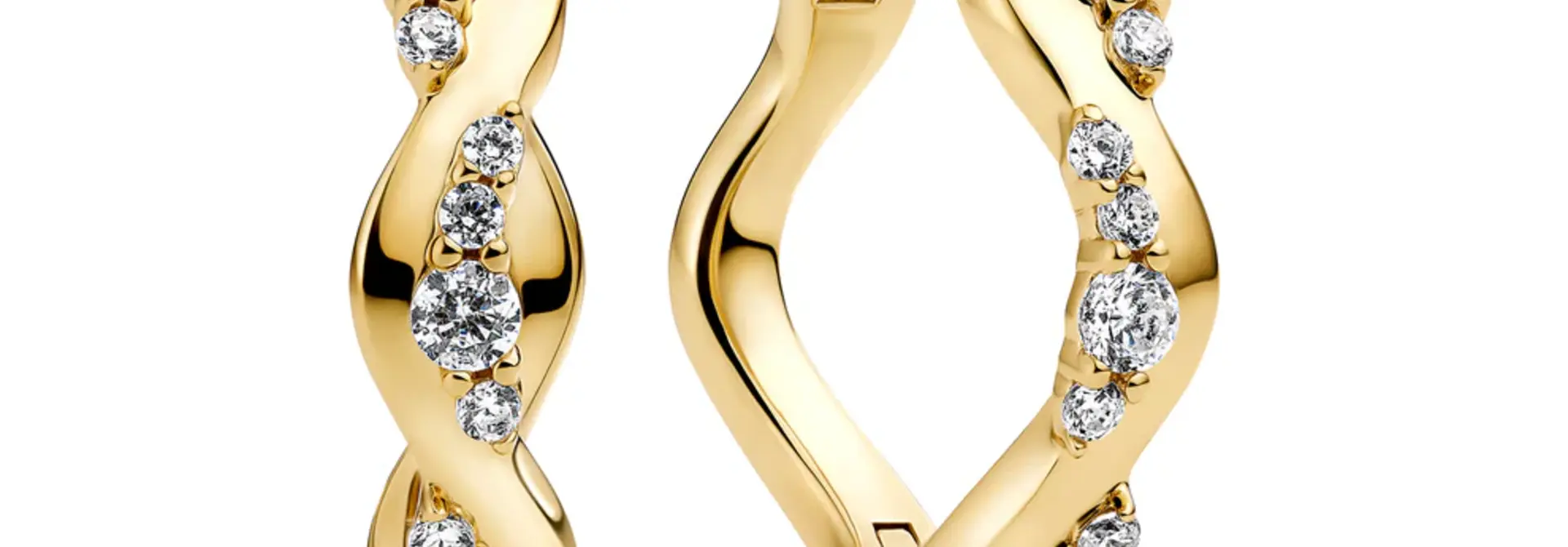 Oorbellen Sif Jakobs Ellera Waves Altro Creolo model zilver & zilver gold-plated met zirconia’s
