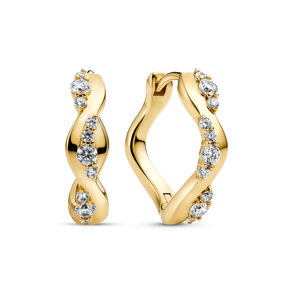 Oorbellen Sif Jakobs Ellera Waves Altro Creolo model zilver & zilver gold-plated met zirconia’s-1