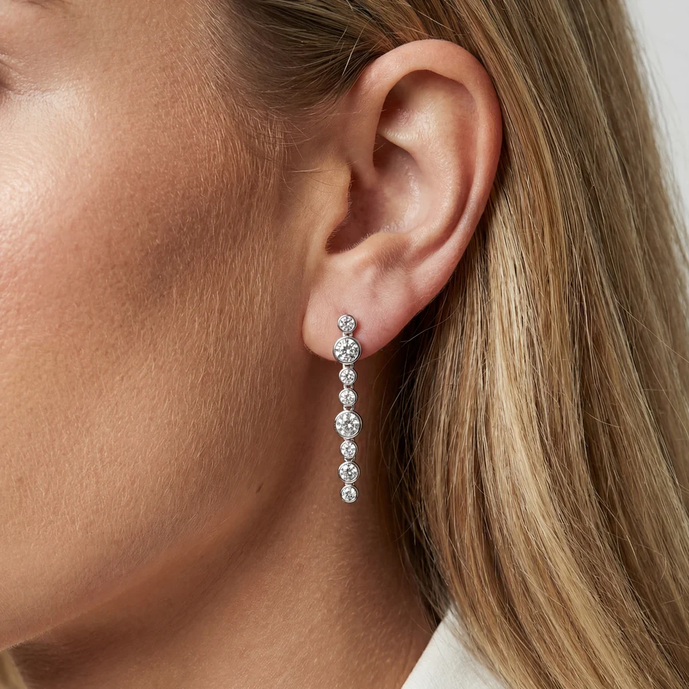 Oorbellen Sif Jakobs Sardinien Piccolo Lungo model zilver & zilver gold-plated met zirkonia’s-2