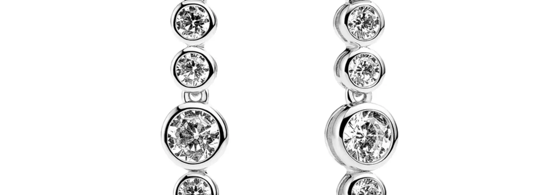 Oorbellen Sif Jakobs Sardinien Piccolo Lungo model zilver & zilver gold-plated met zirkonia’s