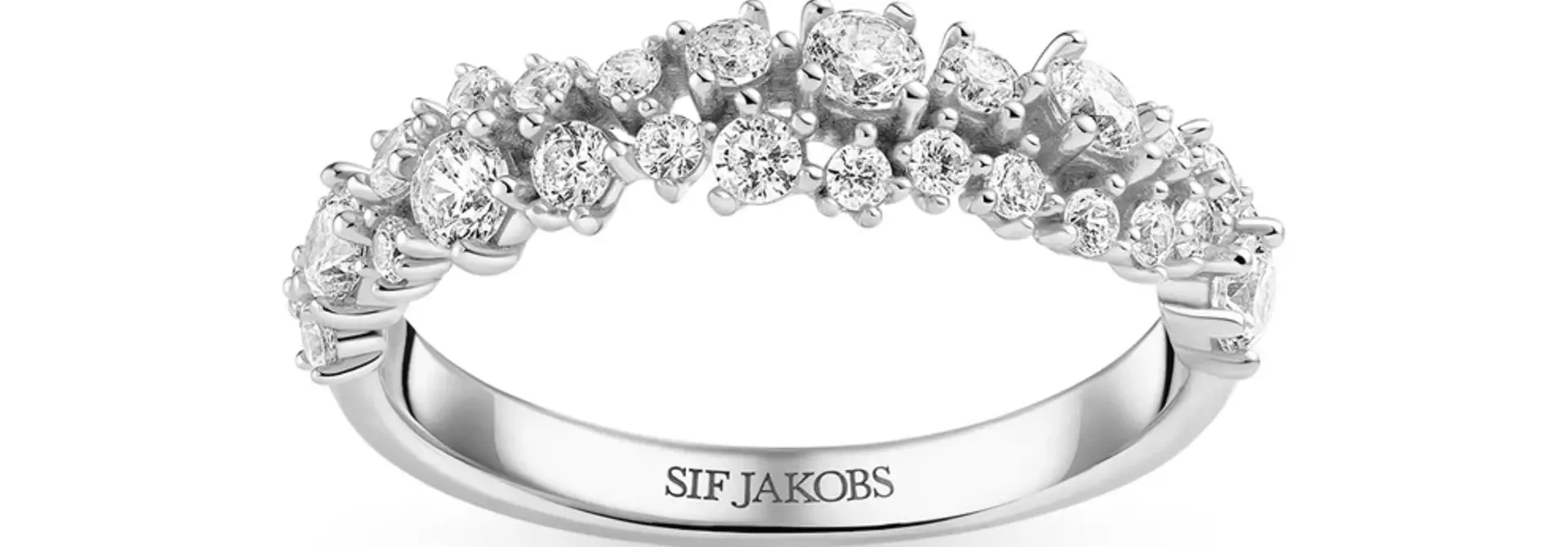 Ring Sif Jakobs Cristallo Piccolo model zilver met zirkonia’s