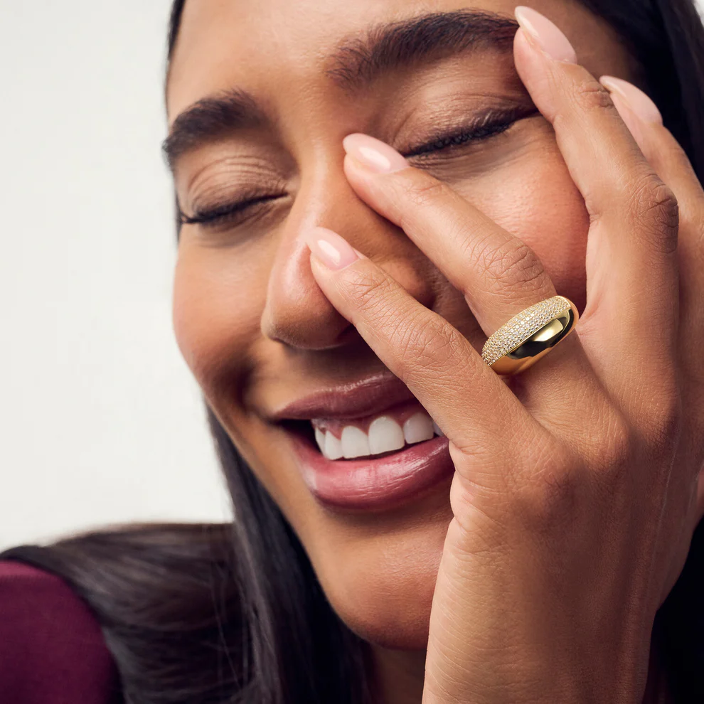 Ring Sif Jakobs Fasano model zilver gold-plated met zirkonia’s-2