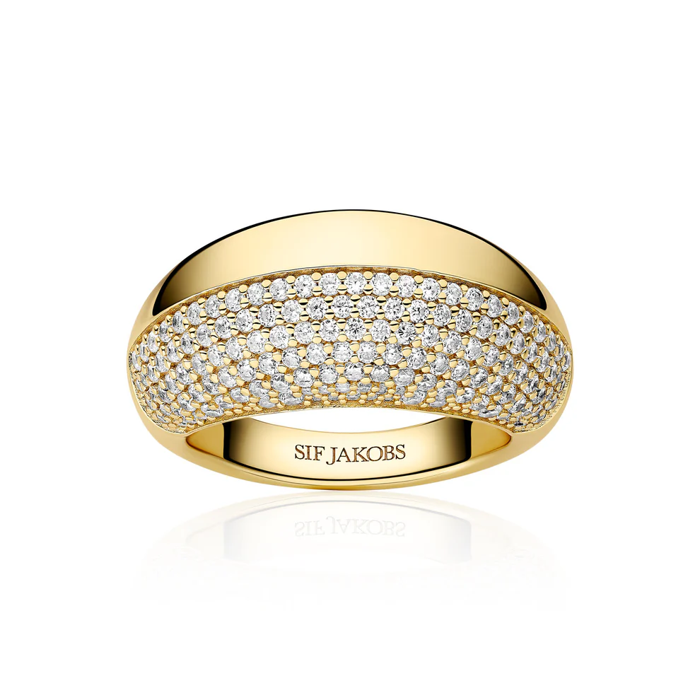 Ring Sif Jakobs Fasano model zilver gold-plated met zirkonia’s-1