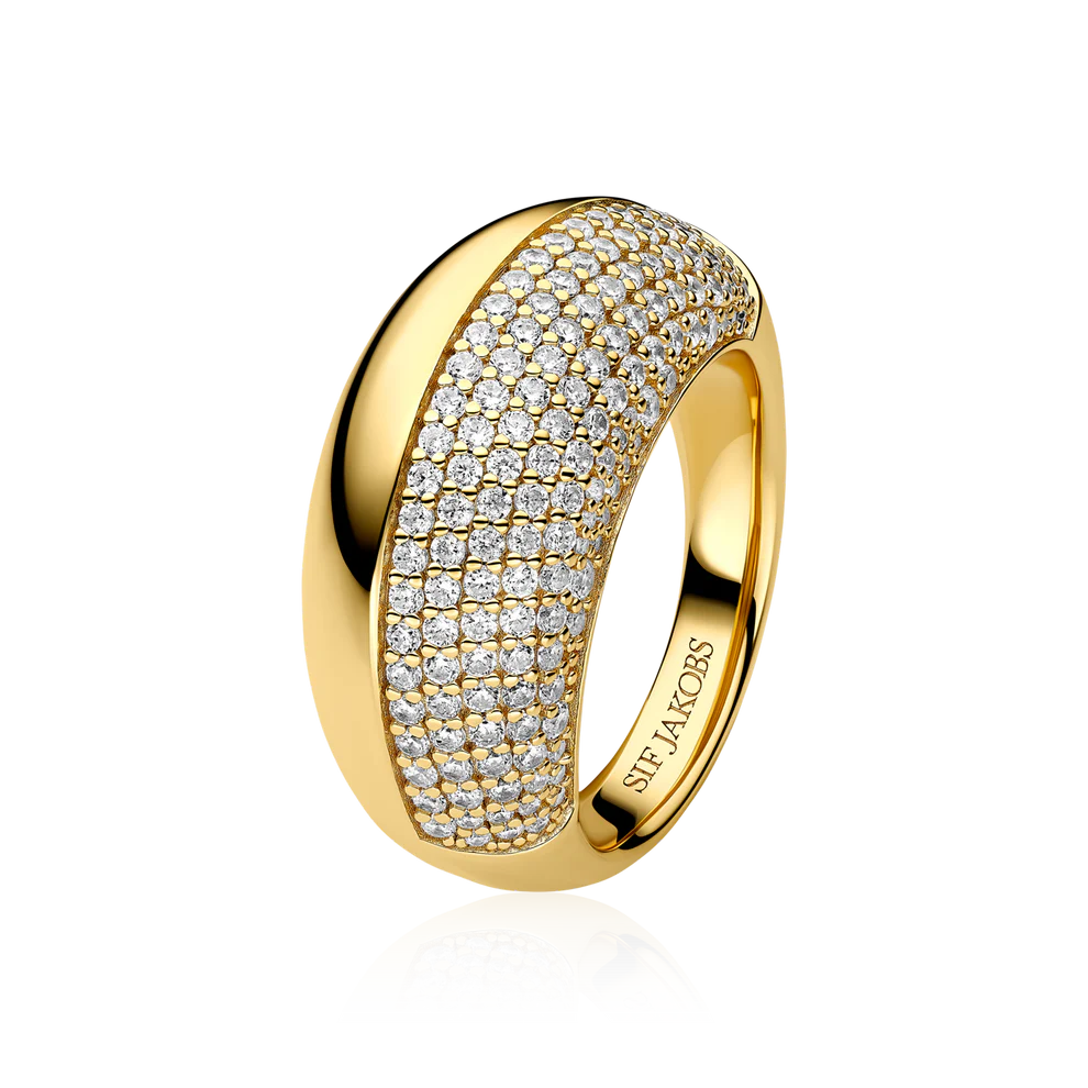 Ring Sif Jakobs Fasano model zilver gold-plated met zirkonia’s-3