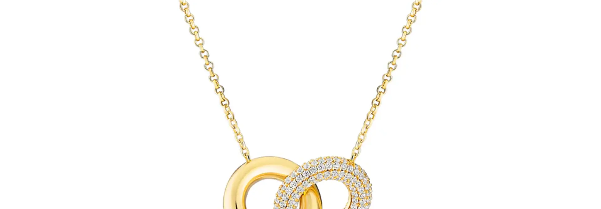 Ketting Sif Jakobs Carrara Due Piccolo model zilver gold-plated met zirkonia’s