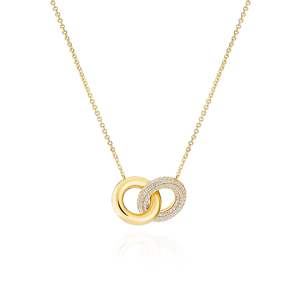 Ketting Sif Jakobs Carrara Due Piccolo model zilver gold-plated met zirkonia’s-1