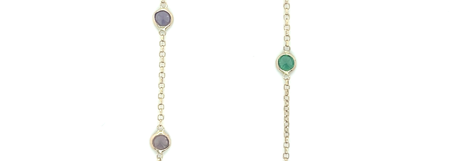 Ketting met gekleurde zirkonia steentjes